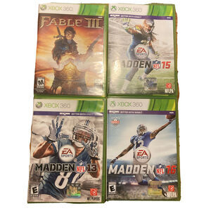 Fable 3 Madden 13 & 15 & 16 Xbox 360 Game Lot Of 4 Video Games Bundle Working